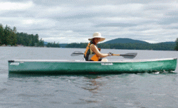 Anne McClintock in a canoe