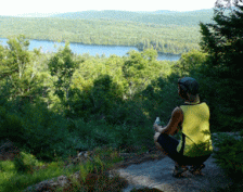 Anne McClintock on mountain overlook